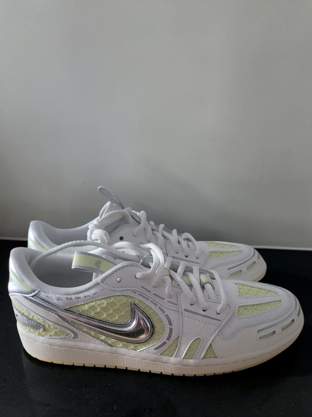 Nike Women’s Air Jordans White & Light Green Low-Top Sneakers